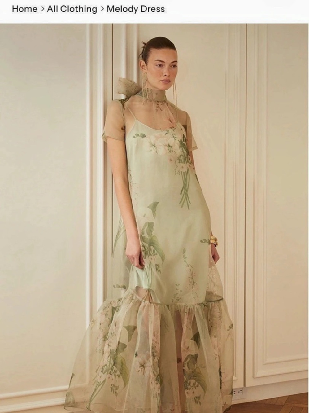 Few Moda Melody Dress Floral Maxi Dress in Green & White